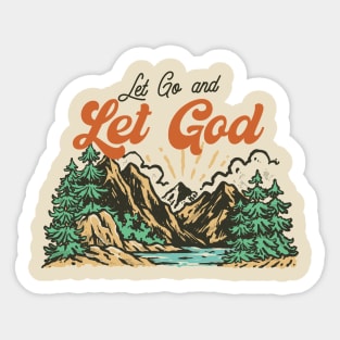 Let Go and Let God Christian Graphic Mountain Sticker